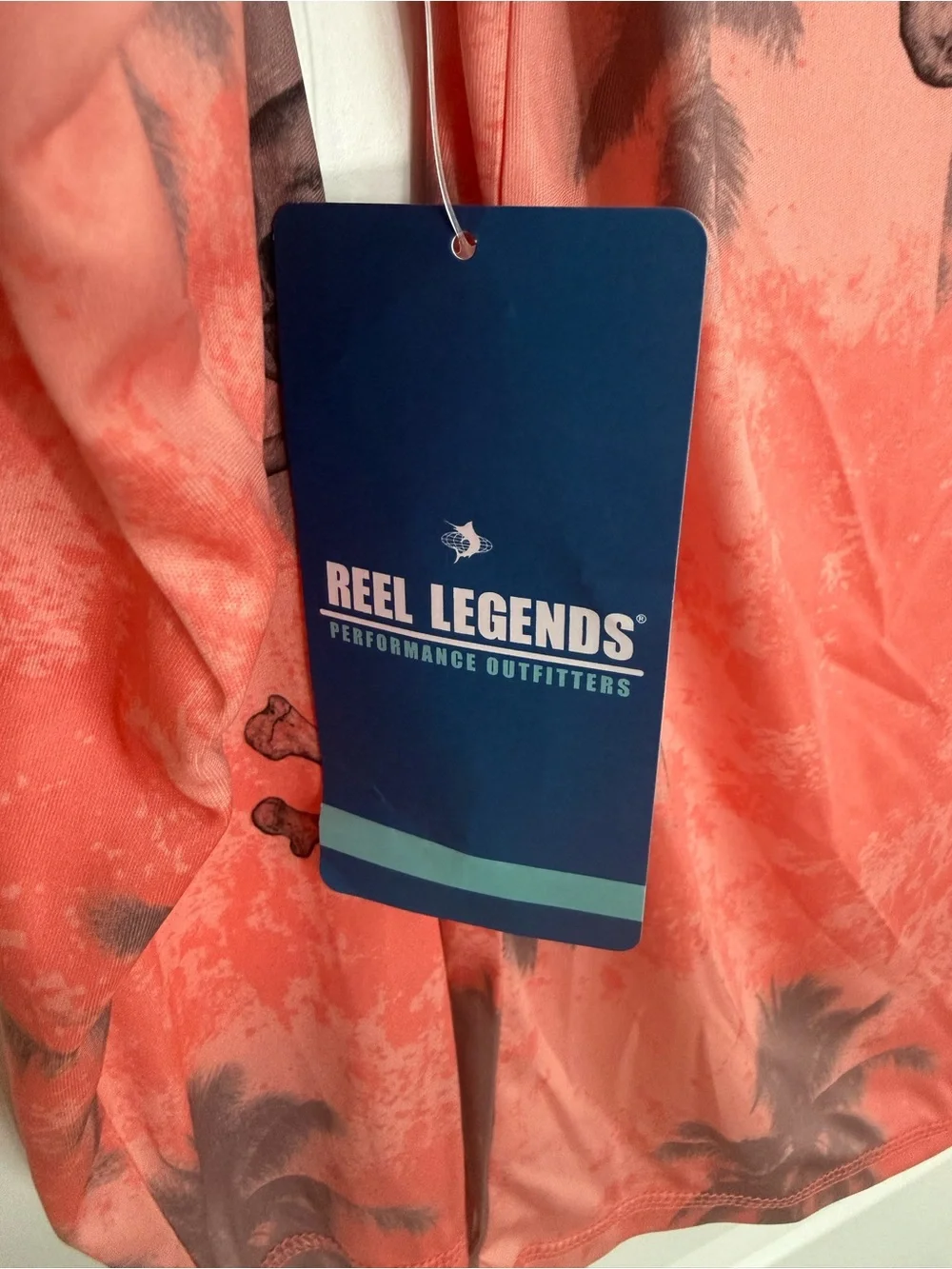 Reel Legends Coral Palm-Print Long Sleeve Tee
